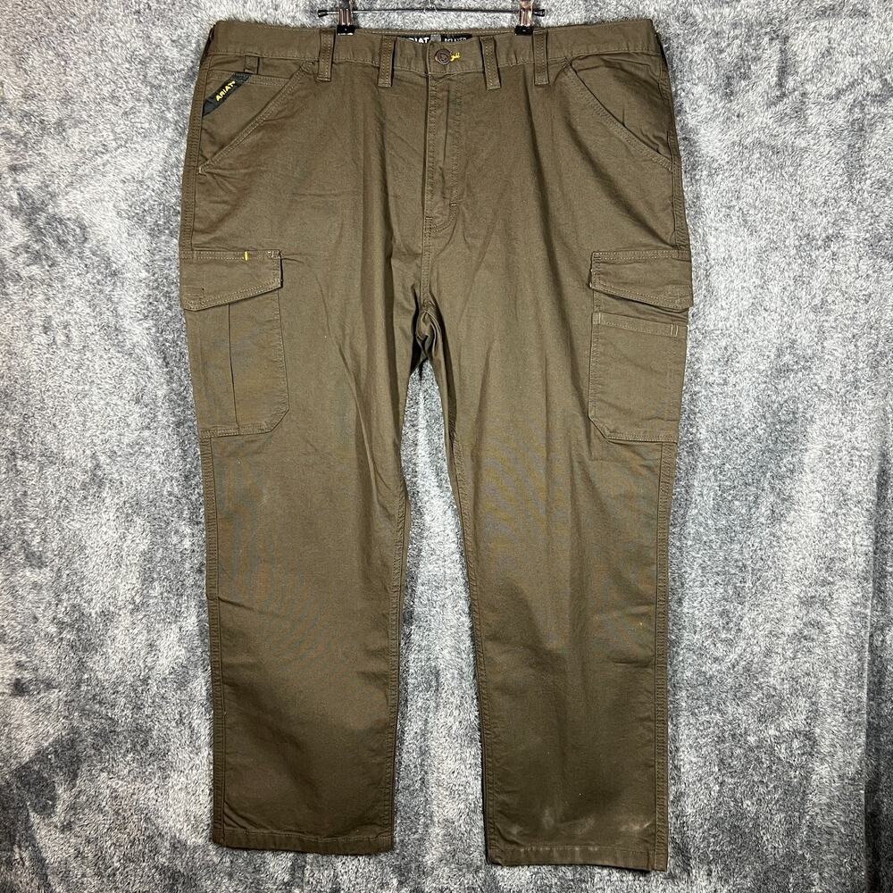 Ariat Rebar M4 Pants Mens 46/30 Dark Brown Relaxed Straight Workwear Cargo